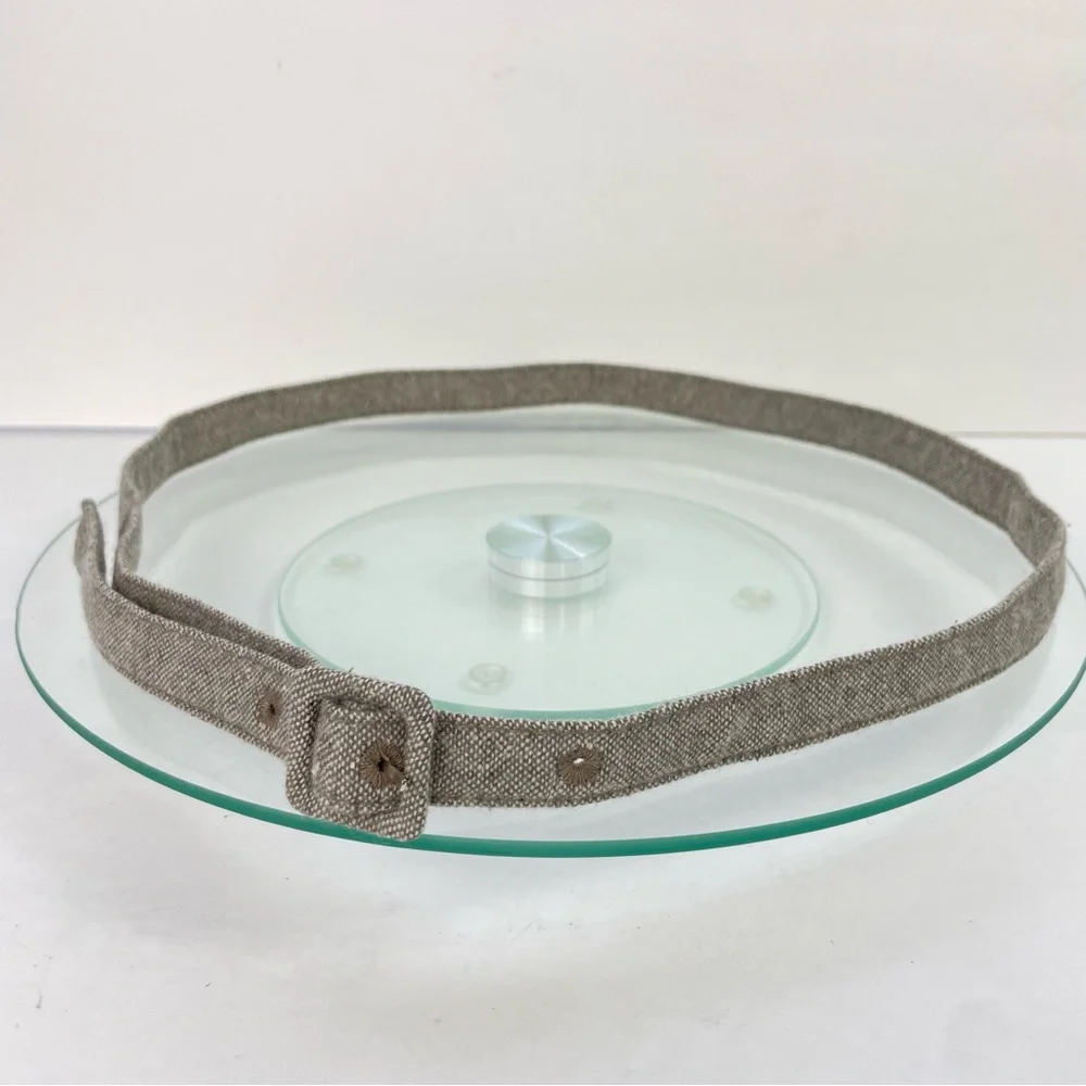 Thin‎ Skinny Brown Taupe Textile Belt